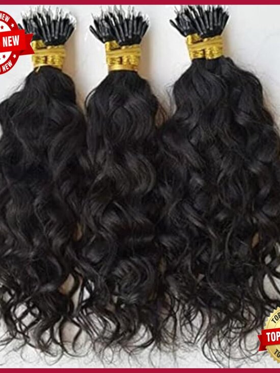 Loose Wave Nano Ring Human Hair Extensions 100g Brazilian Remy 16in main image 5
